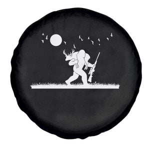 Sasquatch Hunter With Rifle Spare Tire Cover Funny Bigfoot Outdoor Design TS12 Print Your Wear