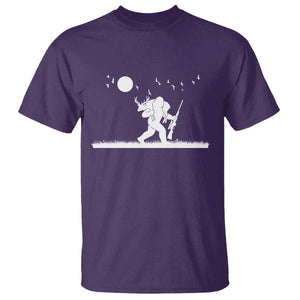 Sasquatch Hunter With Rifle T Shirt Funny Bigfoot Outdoor Design TS12 Purple Print Your Wear