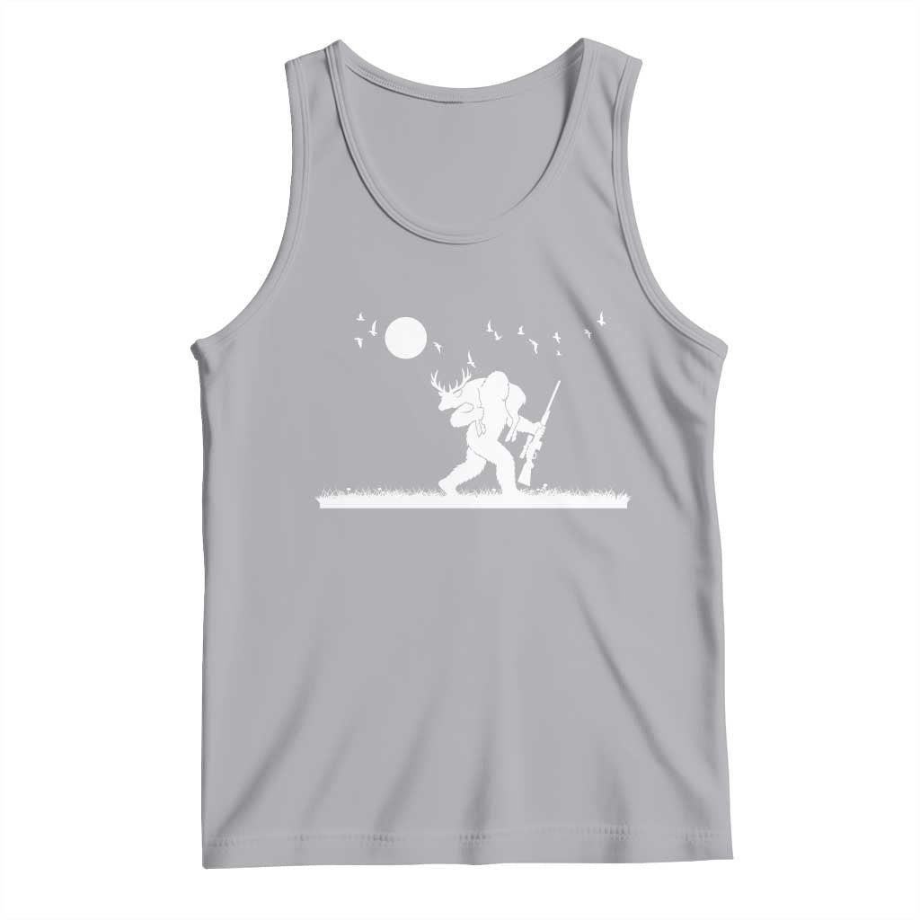 Sasquatch Hunter With Rifle Tank Top Funny Bigfoot Outdoor Design TS12 Athletic Heather Print Your Wear