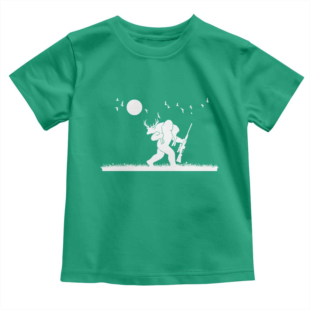 Sasquatch Hunter With Rifle Toddler T Shirt Funny Bigfoot Outdoor Design TS12 Irish Green Print Your Wear