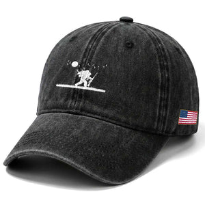 Sasquatch Hunter With Rifle Washed Cotton Baseball Cap Funny Bigfoot Outdoor Design TS12 Print Your Wear