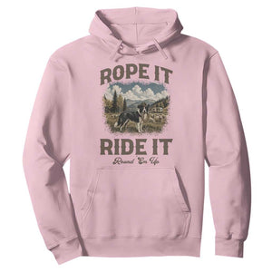 Border Collie Cowboy Farm Dog Hoodie Rope It Ride It Round Em Up Ranch Life Gift TS12 Light Pink Print Your Wear