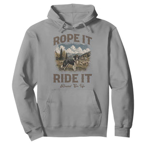 Border Collie Cowboy Farm Dog Hoodie Rope It Ride It Round Em Up Ranch Life Gift TS12 Sport Gray Print Your Wear