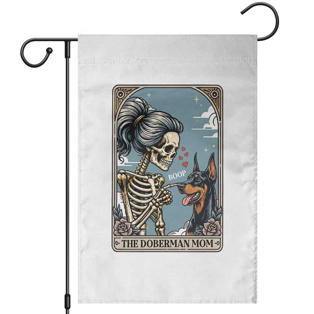The Doberman Mom Skeleton Tarot Card Garden Flag Boop Dobie Halloween Dog Lover Gift TS12 White Print Your Wear