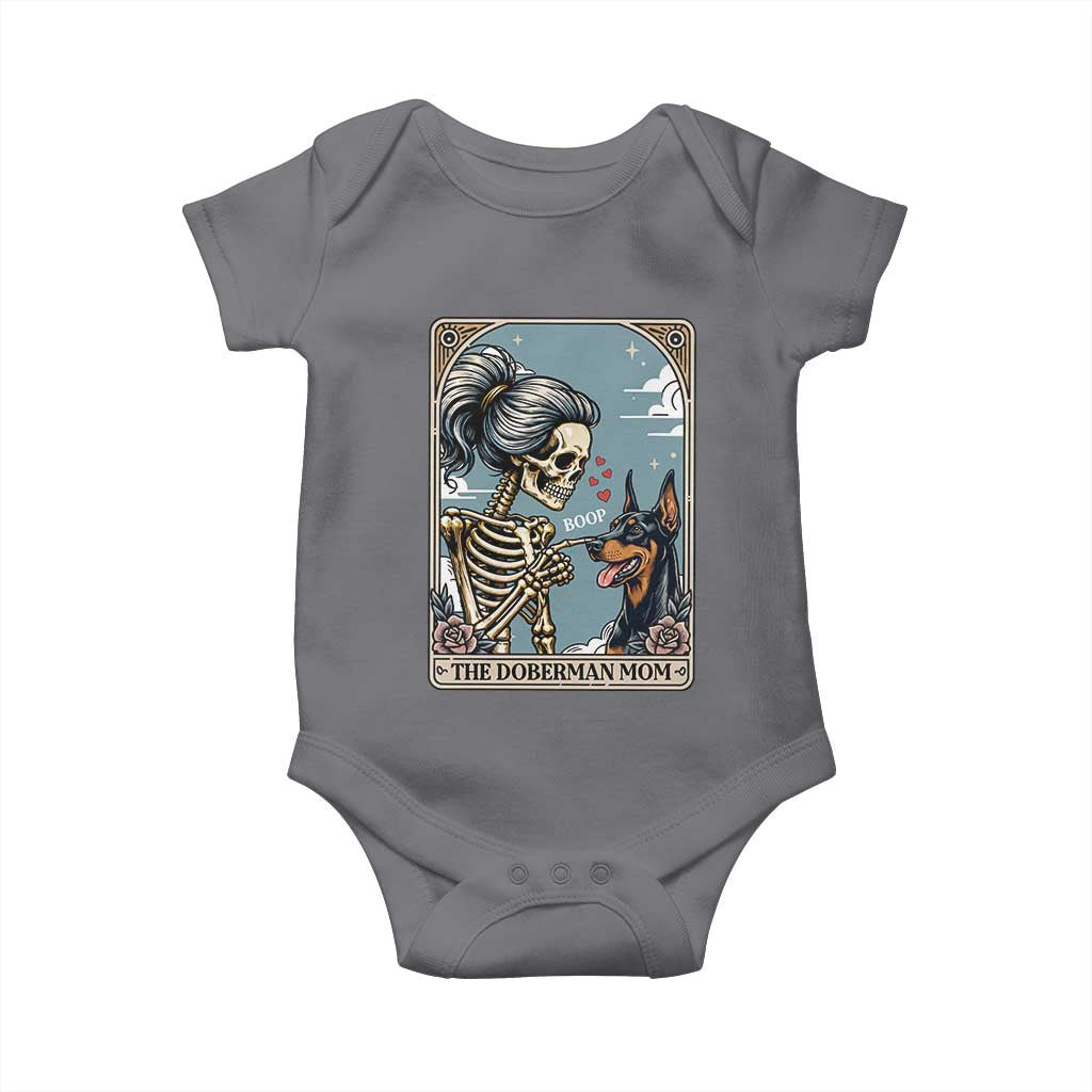 The Doberman Mom Skeleton Tarot Card Baby Onesie Boop Dobie Halloween Dog Lover Gift TS12 Charcoal Print Your Wear