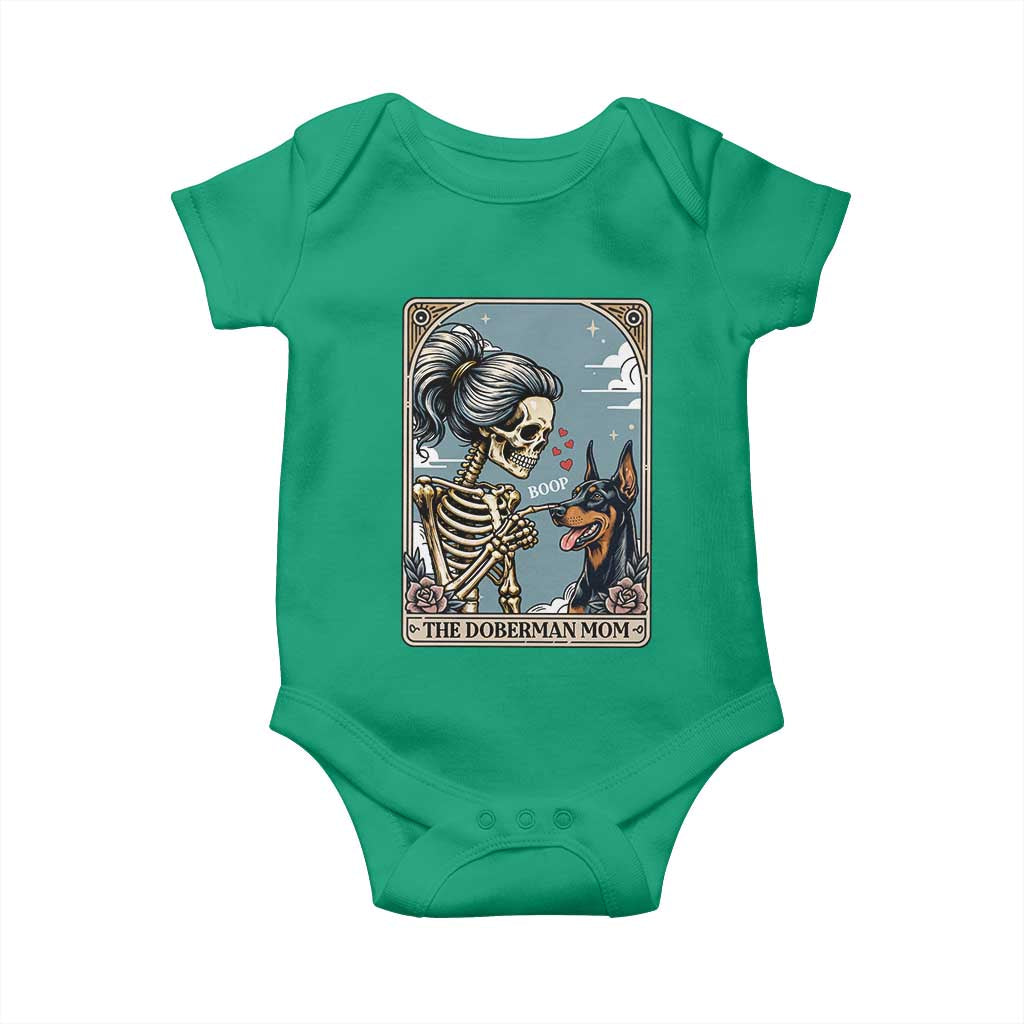 The Doberman Mom Skeleton Tarot Card Baby Onesie Boop Dobie Halloween Dog Lover Gift TS12 Irish Green Print Your Wear