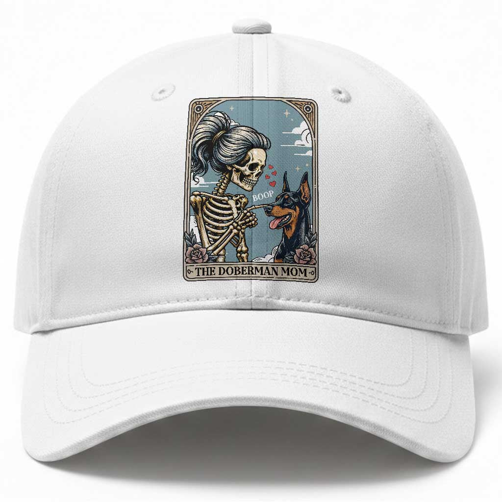 The Doberman Mom Skeleton Tarot Card Baseball Cap Boop Dobie Halloween Dog Lover Gift TS12 Print Your Wear