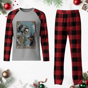 The Doberman Mom Skeleton Tarot Card Plaid Pajama Set Boop Dobie Halloween Dog Lover Gift TS12 Buffalo Plaid Print Your Wear