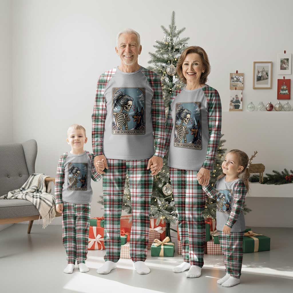 The Doberman Mom Skeleton Tarot Card Plaid Pajama Set Boop Dobie Halloween Dog Lover Gift TS12 Christmas Plaid Print Your Wear
