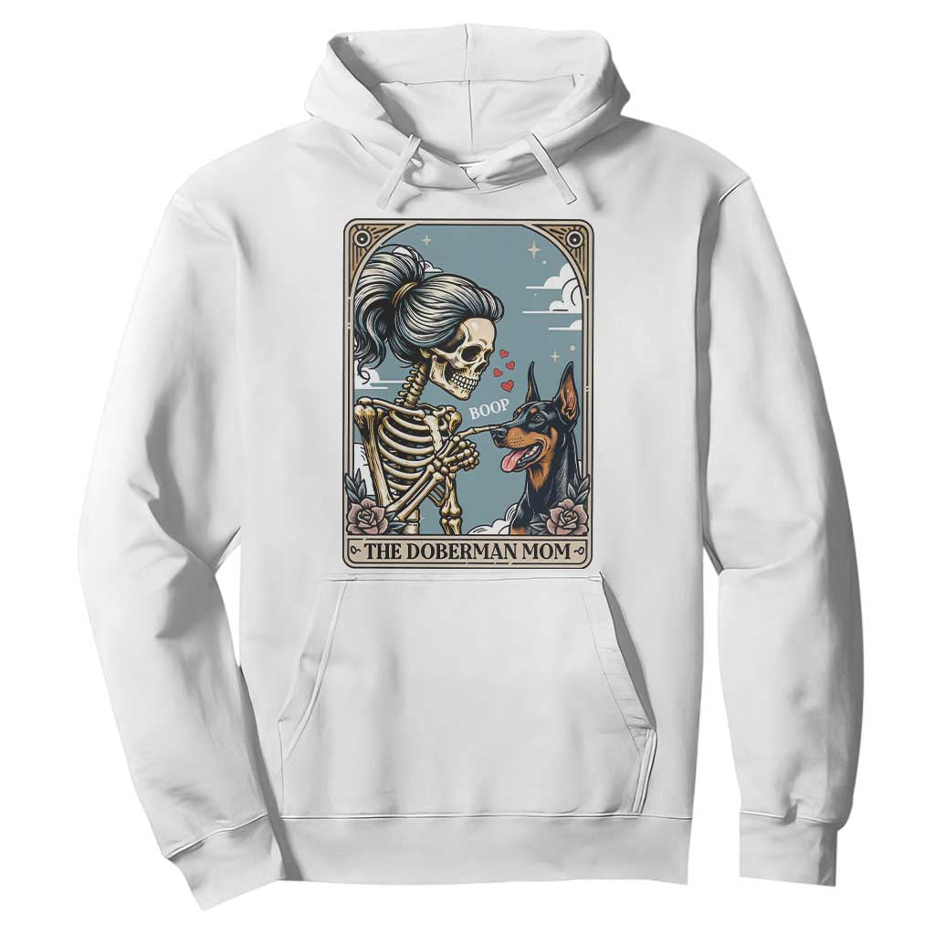 The Doberman Mom Skeleton Tarot Card Hoodie Boop Dobie Halloween Dog Lover Gift TS12 White Print Your Wear