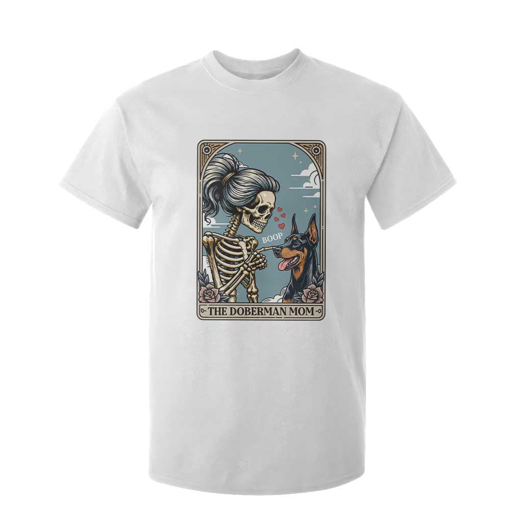 The Doberman Mom Skeleton Tarot Card T Shirt For Kid Boop Dobie Halloween Dog Lover Gift TS12 White Print Your Wear