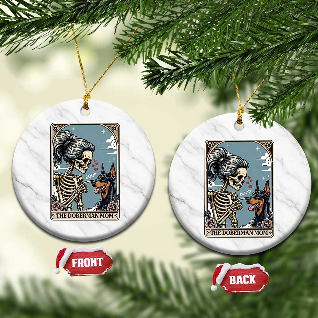 The Doberman Mom Skeleton Tarot Card Ceramic Ornament Boop Dobie Halloween Dog Lover Gift TS12 1pc White Marble Print Your Wear