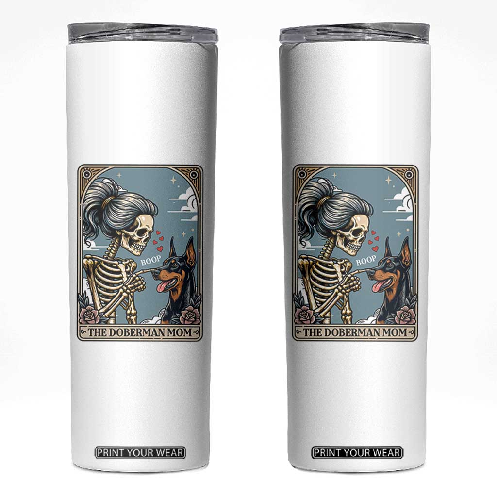 The Doberman Mom Skeleton Tarot Card Skinny Tumbler Boop Dobie Halloween Dog Lover Gift TS12 White Print Your Wear