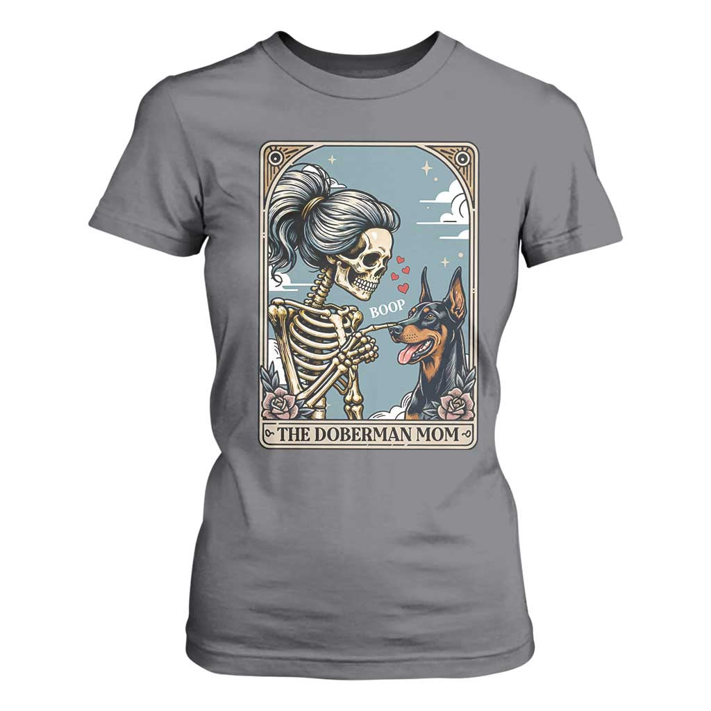 The Doberman Mom Skeleton Tarot Card T Shirt For Women Boop Dobie Halloween Dog Lover Gift TS12 Charcoal Print Your Wear