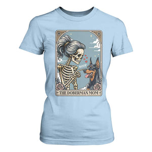 The Doberman Mom Skeleton Tarot Card T Shirt For Women Boop Dobie Halloween Dog Lover Gift TS12 Light Blue Print Your Wear