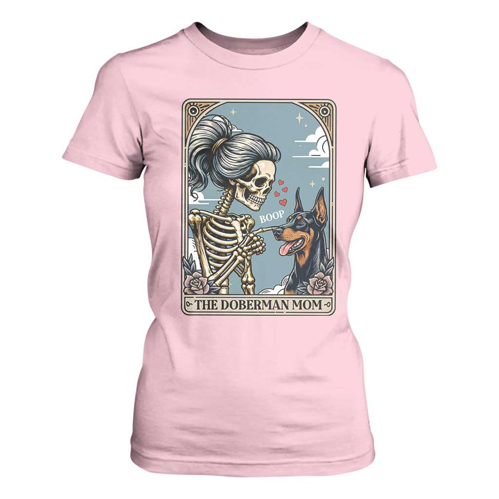 The Doberman Mom Skeleton Tarot Card T Shirt For Women Boop Dobie Halloween Dog Lover Gift TS12 Light Pink Print Your Wear