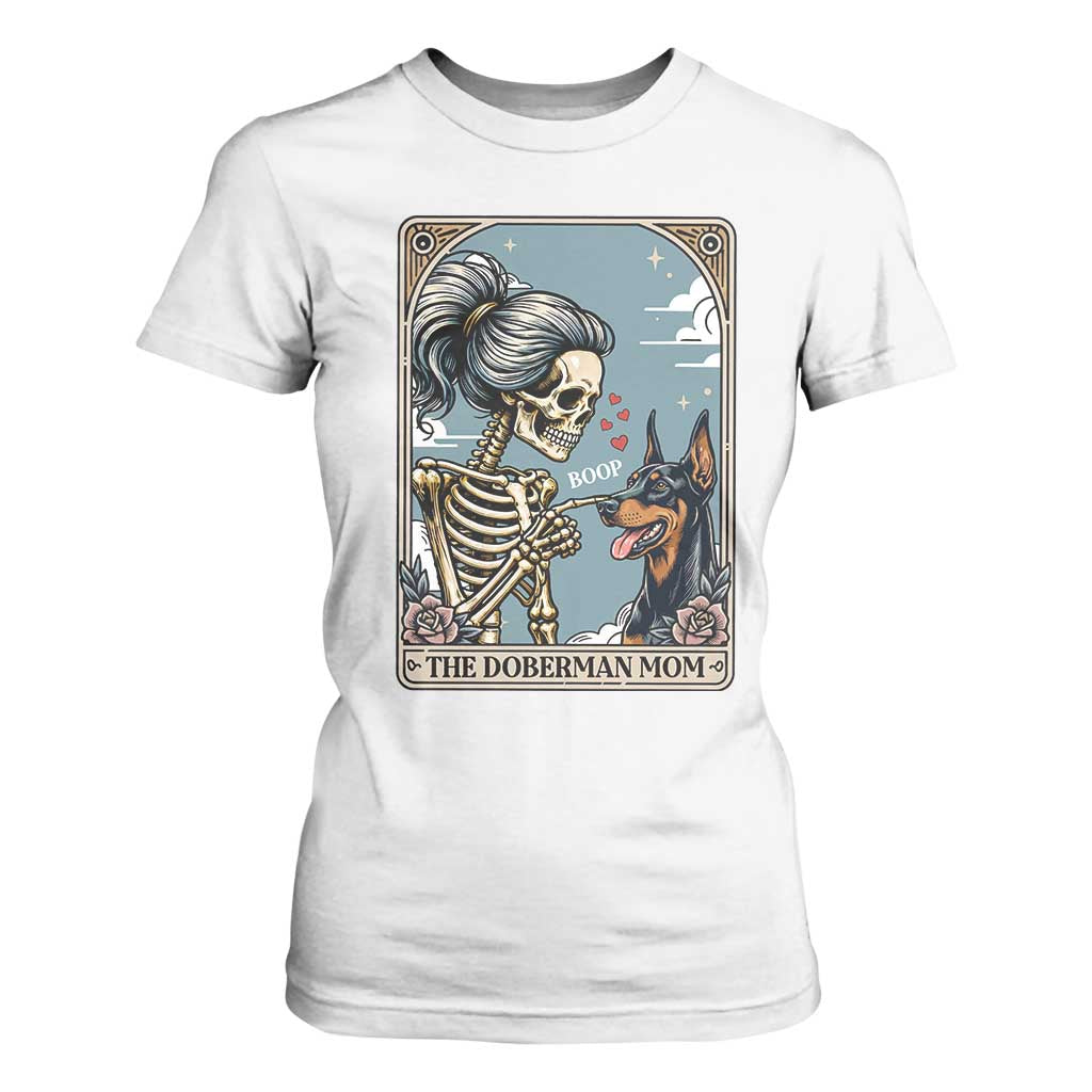 The Doberman Mom Skeleton Tarot Card T Shirt For Women Boop Dobie Halloween Dog Lover Gift TS12 White Print Your Wear