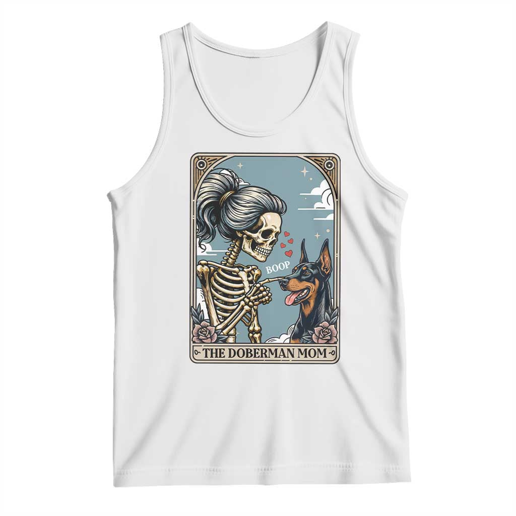 The Doberman Mom Skeleton Tarot Card Tank Top Boop Dobie Halloween Dog Lover Gift TS12 White Print Your Wear