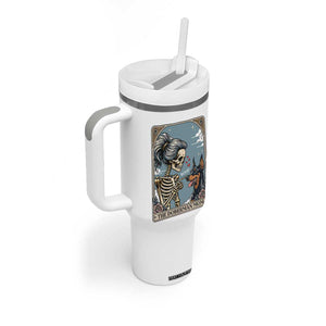 The Doberman Mom Skeleton Tarot Card Tumbler With Handle Boop Dobie Halloween Dog Lover Gift