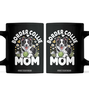 Cute Border Collie Mom Coffee Mug Flower Floral Dog Lover Gift
