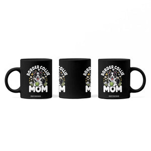 Cute Border Collie Mom Coffee Mug Flower Floral Dog Lover Gift