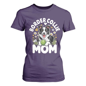 Cute Border Collie Mom T Shirt For Women Flower Floral Dog Lover Gift TS12 Purple Print Your Wear