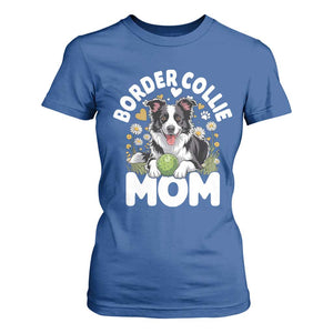 Cute Border Collie Mom T Shirt For Women Flower Floral Dog Lover Gift TS12 Royal Blue Print Your Wear
