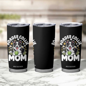 Cute Border Collie Mom Tumbler Cup Flower Floral Dog Lover Gift