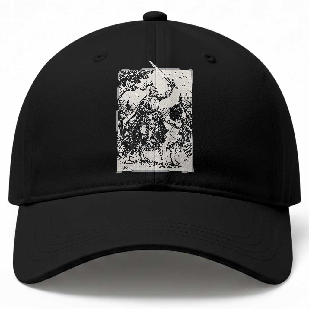 Funny Medieval Knight Border Collie Rider Baseball Cap Renaissance Fantasy Dog Lover Gift TS12 Print Your Wear