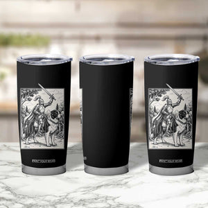 Funny Medieval Knight Border Collie Rider Tumbler Cup Renaissance Fantasy Dog Lover Gift