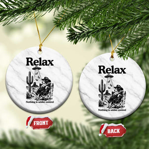 Funny Border Collie UFO Sheep Farmer Ceramic Ornament Relax Nothing Is Under Control Alien Dog Lover Gift TS12 1pc White Marble Print Your Wear