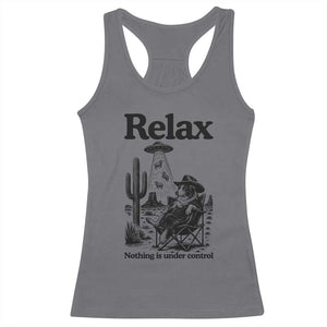 Funny Border Collie UFO Sheep Farmer Racerback Tank Top Relax Nothing Is Under Control Alien Dog Lover Gift TS12 Charcoal Print Your Wear