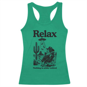 Funny Border Collie UFO Sheep Farmer Racerback Tank Top Relax Nothing Is Under Control Alien Dog Lover Gift TS12 Irish Green Print Your Wear