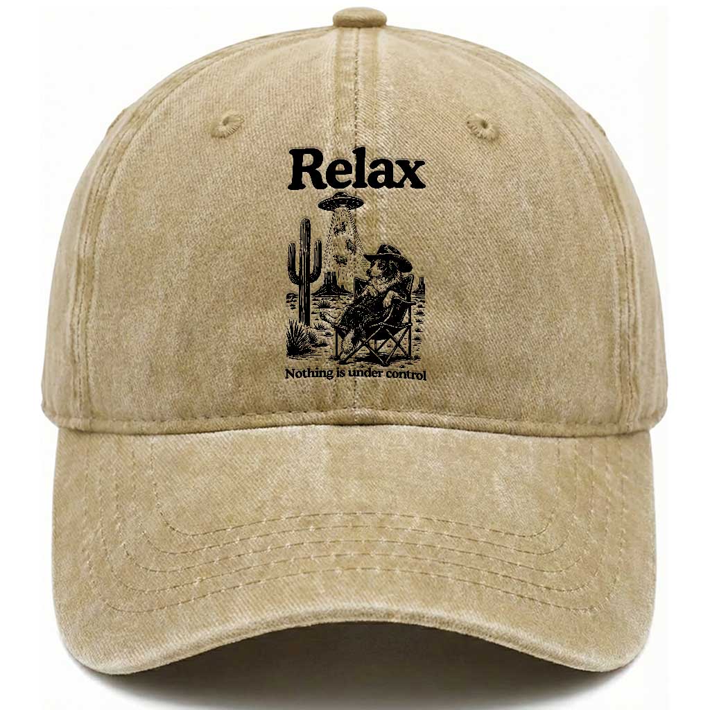 Funny Border Collie UFO Sheep Farmer Washed Cotton Baseball Cap Relax Nothing Is Under Control Alien Dog Lover Gift TS12 Print Your Wear