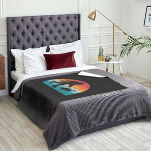Funny Bigfoot Walking Border Collie Dog Throw Blanket Vintage Dog Lover Gift