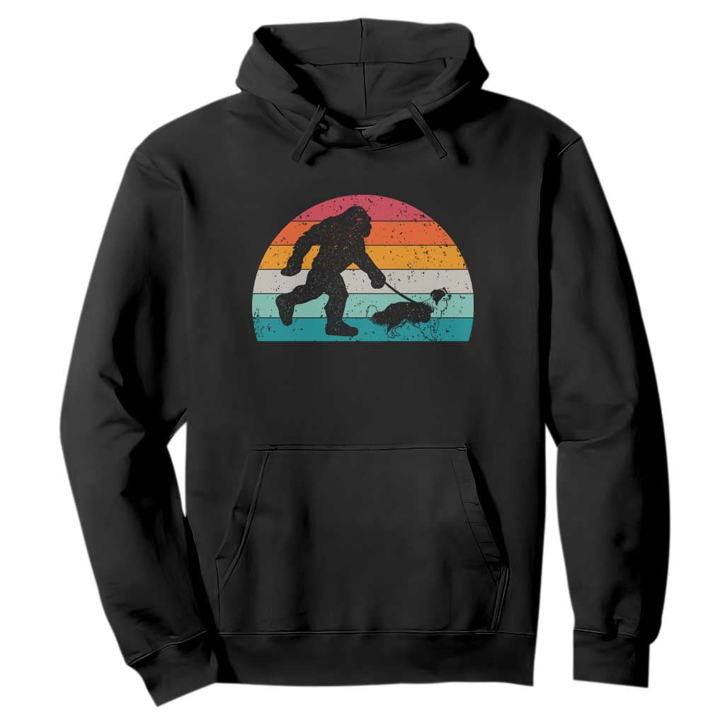 Funny Bigfoot Walking Border Collie Dog Hoodie Vintage Dog Lover Gift TS12 Black Print Your Wear
