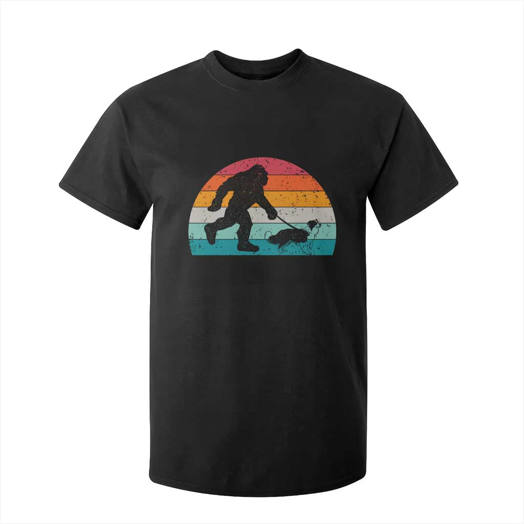 Funny Bigfoot Walking Border Collie Dog T Shirt For Kid Vintage Dog Lover Gift TS12 Black Print Your Wear