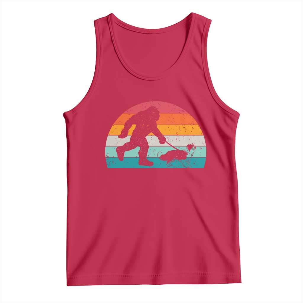 Funny Bigfoot Walking Border Collie Dog Tank Top Vintage Dog Lover Gift TS12 Red Print Your Wear