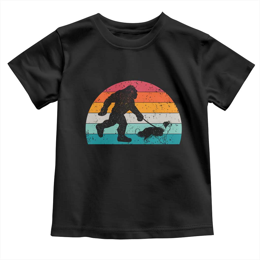 Funny Bigfoot Walking Border Collie Dog Toddler T Shirt Vintage Dog Lover Gift TS12 Black Print Your Wear