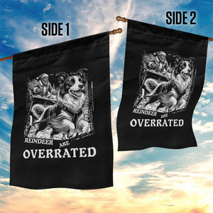 Funny Bigfoot Santa Border Collie Sleigh Christmas Gift Garden Flag Funny Reindeer Are Overrated
