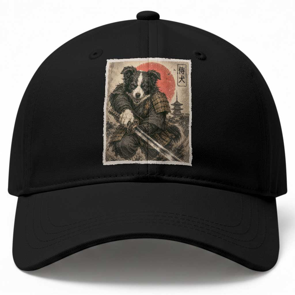 Japanese Border Collie Samurai Warrior Baseball Cap Vintage Ukiyoe Dog Lover TS12 Print Your Wear