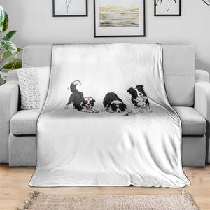 Funny Border Collie Nurse Vet Tech Throw Blanket Dog Lover Medical Worker Gift