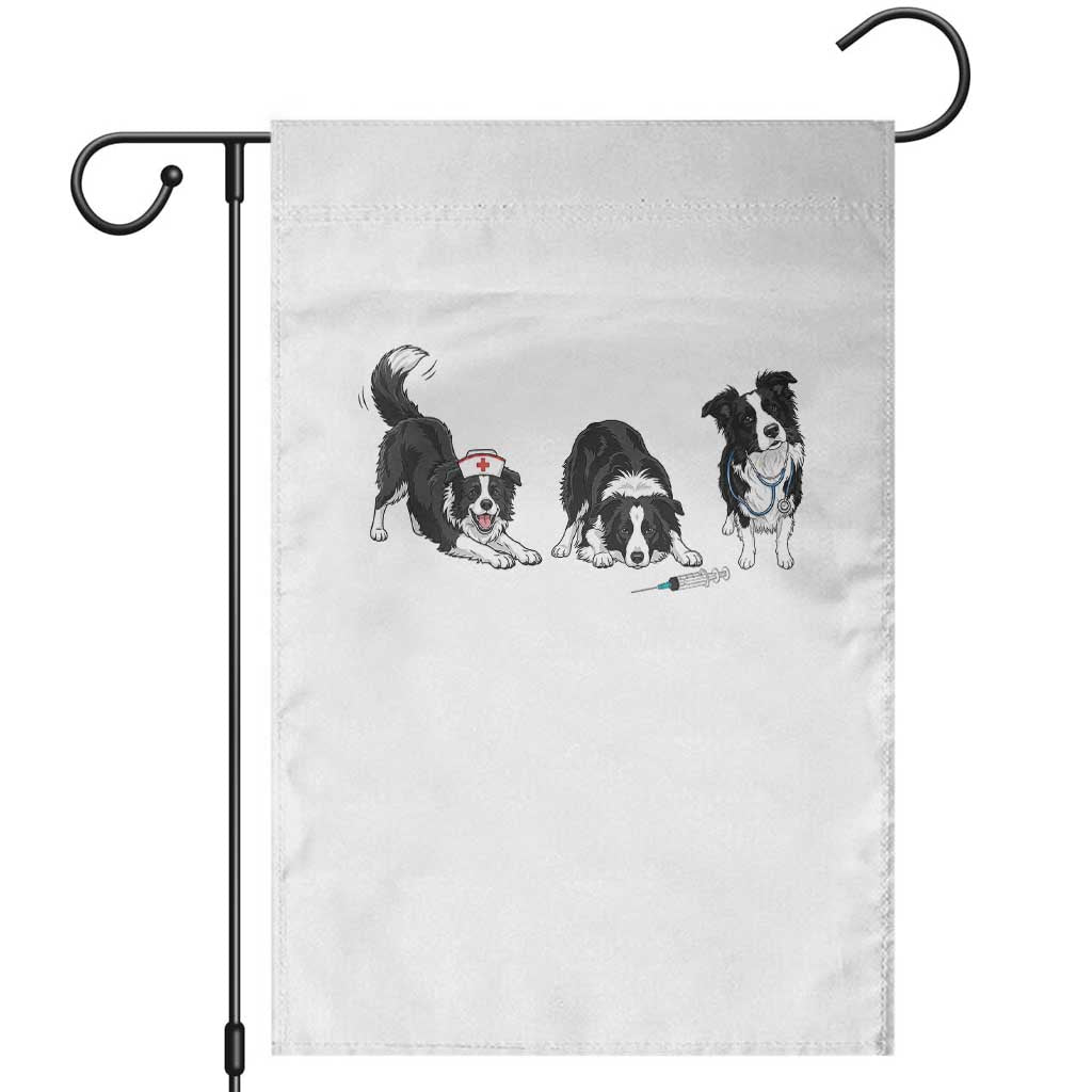 Funny Border Collie Nurse Vet Tech Garden Flag Dog Lover Medical Worker Gift TS12 White Print Your Wear