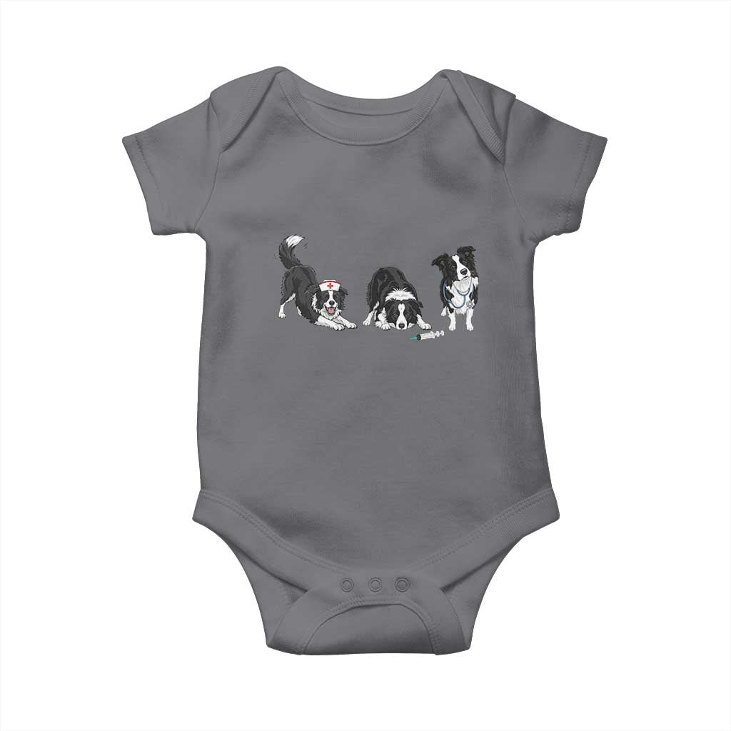 Funny Border Collie Nurse Vet Tech Baby Onesie Dog Lover Medical Worker Gift TS12 Charcoal Print Your Wear