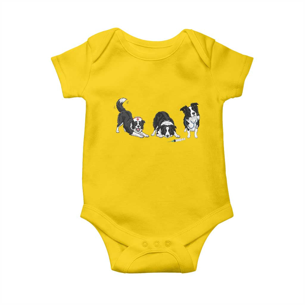 Funny Border Collie Nurse Vet Tech Baby Onesie Dog Lover Medical Worker Gift TS12 Daisy Print Your Wear