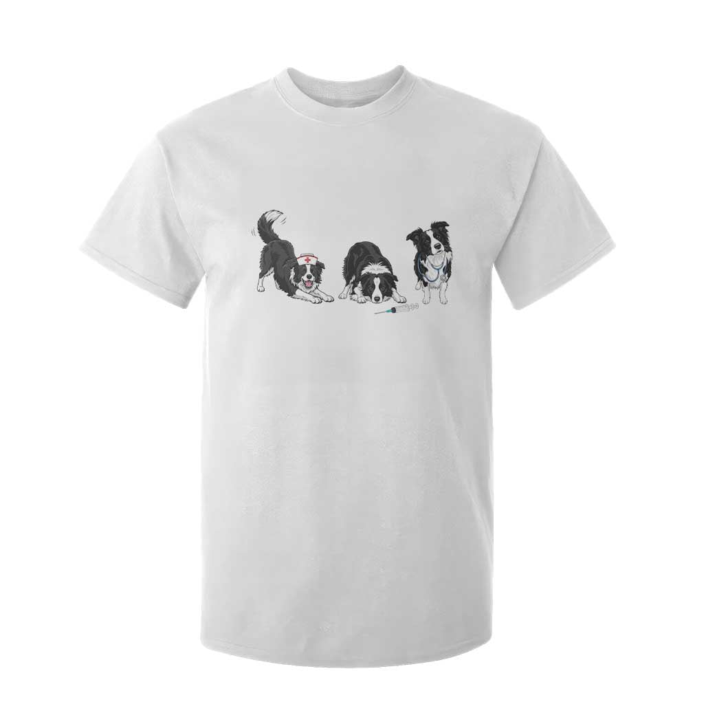 Funny Border Collie Nurse Vet Tech T Shirt For Kid Dog Lover Medical Worker Gift TS12 White Print Your Wear