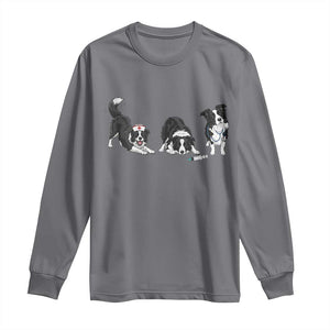 Funny Border Collie Nurse Vet Tech Long Sleeve Shirt Dog Lover Medical Worker Gift TS12 Charcoal Print Your Wear