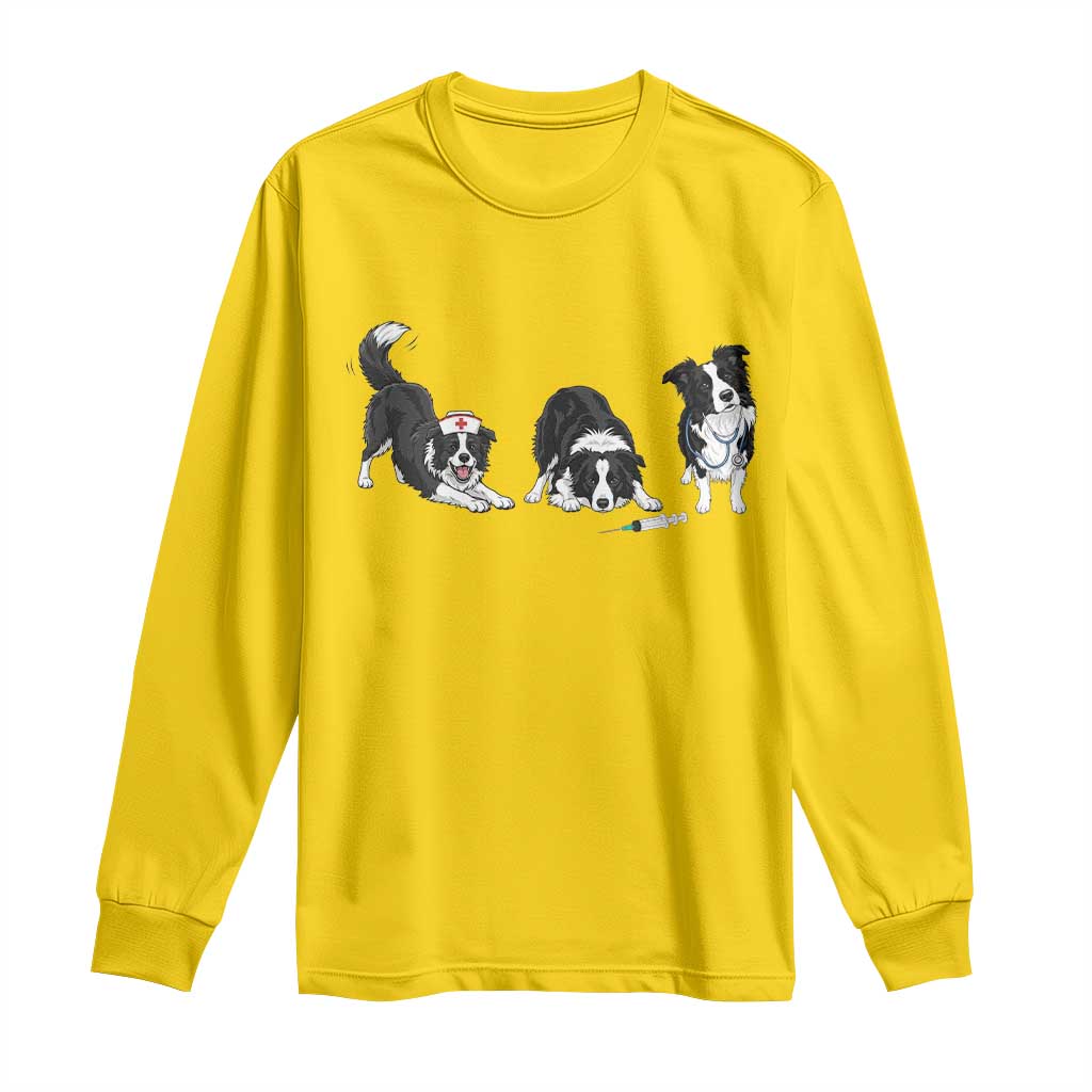 Funny Border Collie Nurse Vet Tech Long Sleeve Shirt Dog Lover Medical Worker Gift TS12 Daisy Print Your Wear