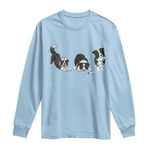 Funny Border Collie Nurse Vet Tech Long Sleeve Shirt Dog Lover Medical Worker Gift TS12 Light Blue Print Your Wear