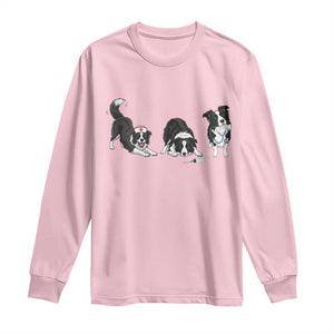 Funny Border Collie Nurse Vet Tech Long Sleeve Shirt Dog Lover Medical Worker Gift TS12 Light Pink Print Your Wear